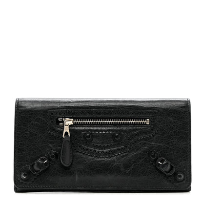 Balenciaga Agneau Giant Brogues Hardware Money Wallet Black 1 of 9