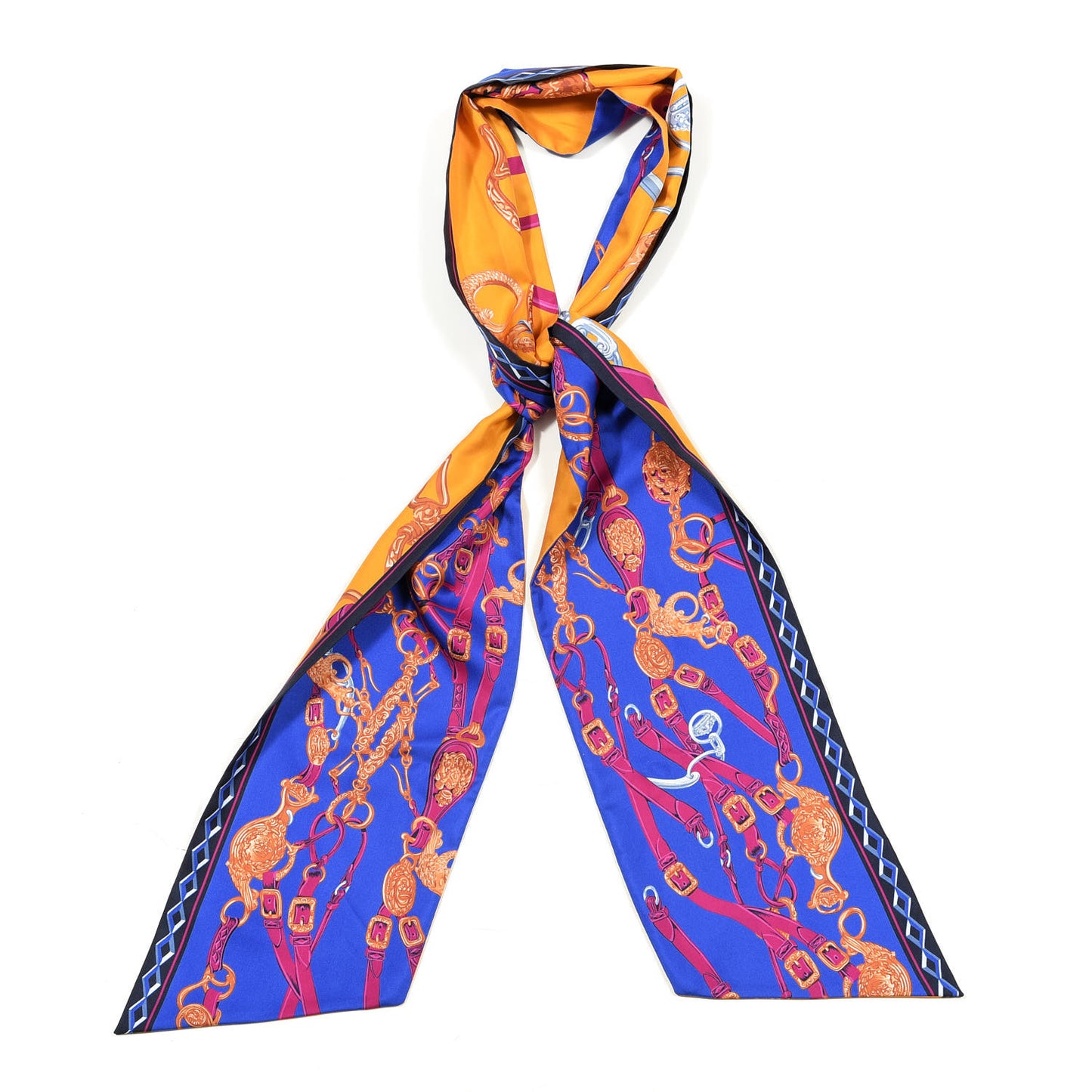 Silk Brides De Gala Maxi Twilly Orange Bleu Electrique Fuchsia