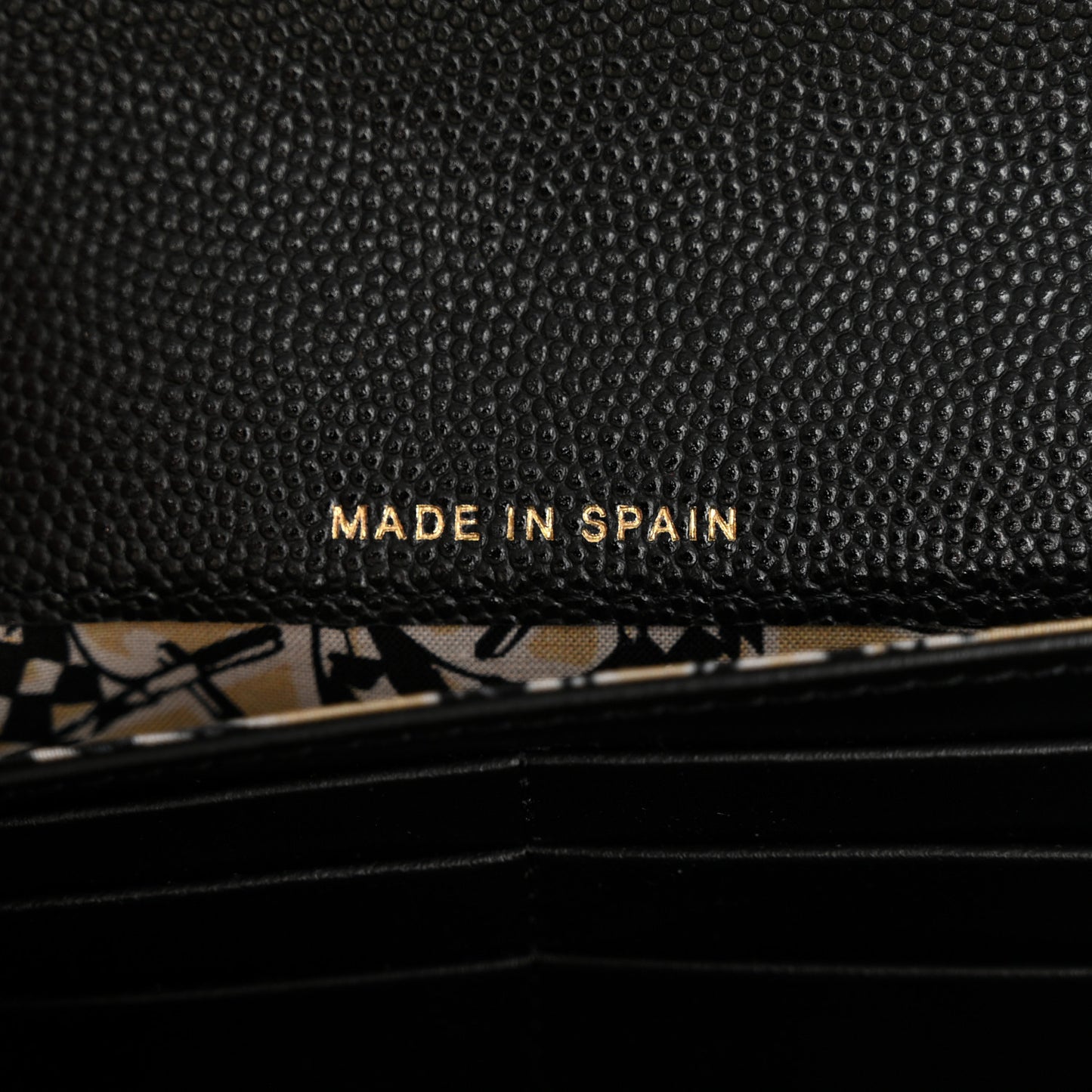 Caviar Quilted CC Large Gusset Flap Wallet Black