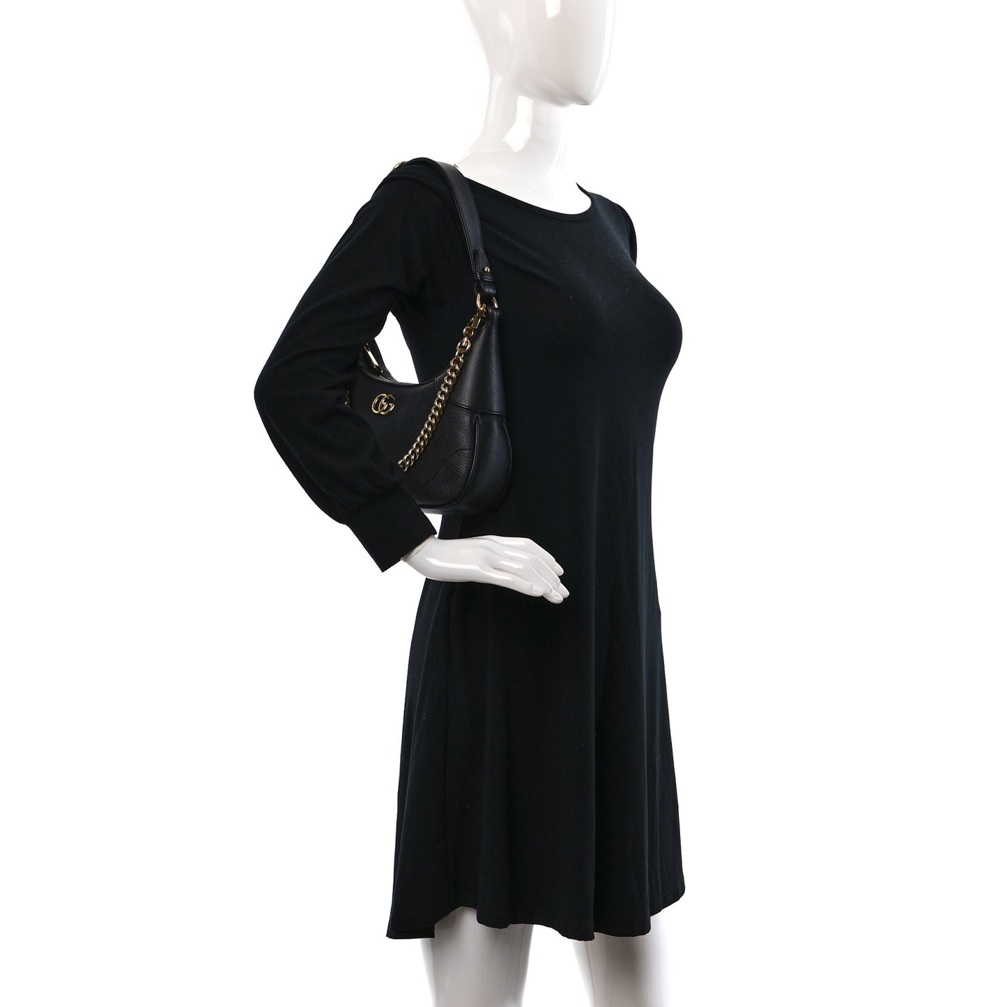 Goatskin Small Aphrodite Shoulder Bag Black