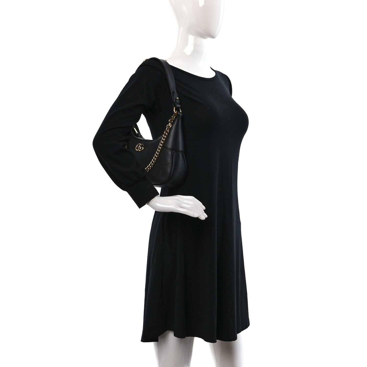 Gucci Goatskin Small Aphrodite Shoulder Bag Black 3 of 10
