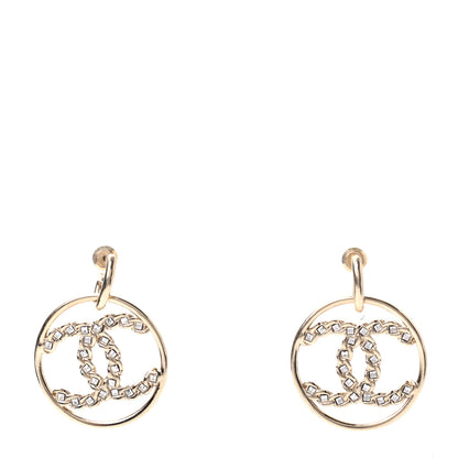 Chanel Baguette Crystal High Society CC Drop Earrings Gold 1 of 5