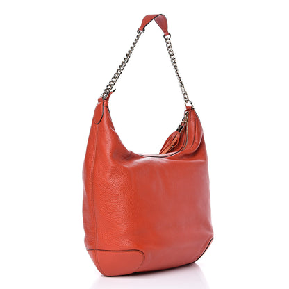 Gucci Pebbled Calfskin Medium Soho Chain Hobo Sun Orange 3 of 9