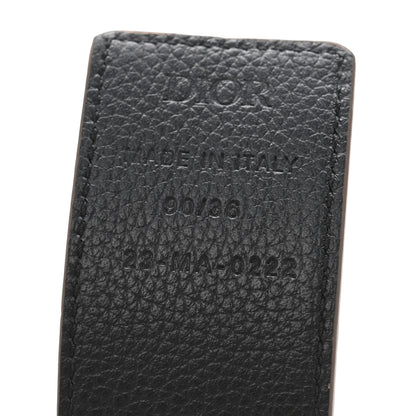 Christian Dior Grained Calfskin CD Belt 90 36 Brown Black 5 of 7