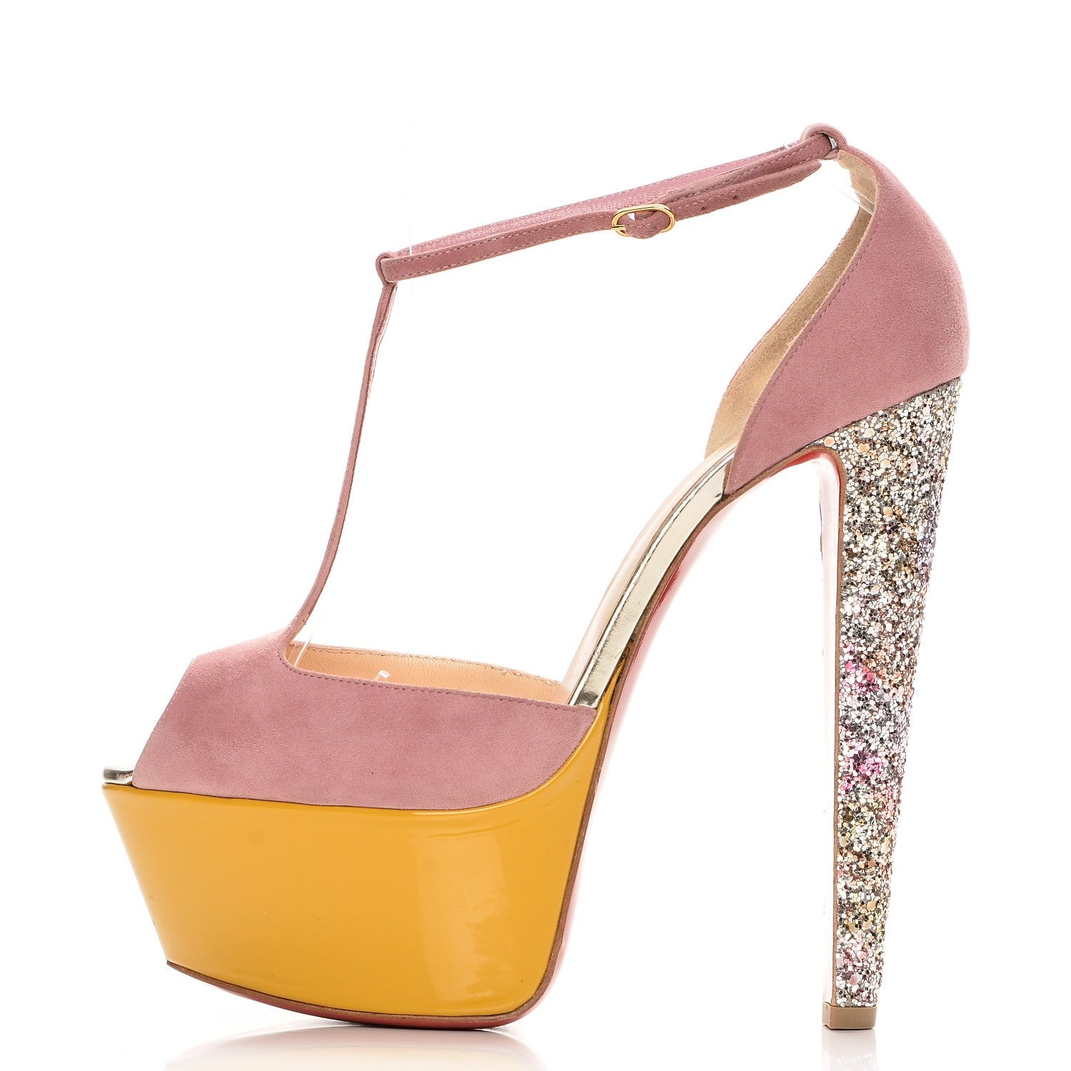 Christian Louboutin Suede Glitter Nenecheritza 160 Sandals 40 Version Rosette 1 of 8