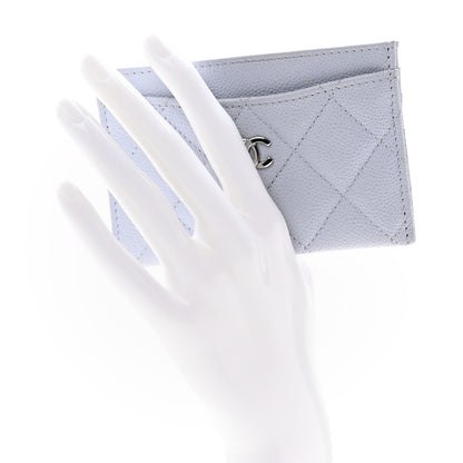 Chanel Caviar Quilted Card Holder Light Grey 2 of 9