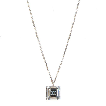 Chanel Lucite CC Square Charm Necklace 1 of 9