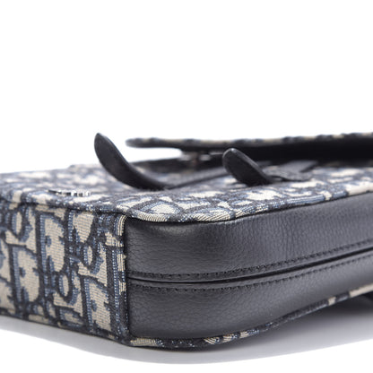 Christian Dior Oblique Saddle Pouch Blue 7 of 9