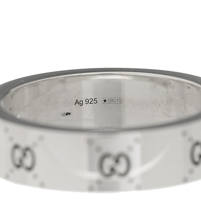 Gucci X ADIDAS Sterling Silver Trefoil GG Monogram Band Ring 63 10.5 5 of 7