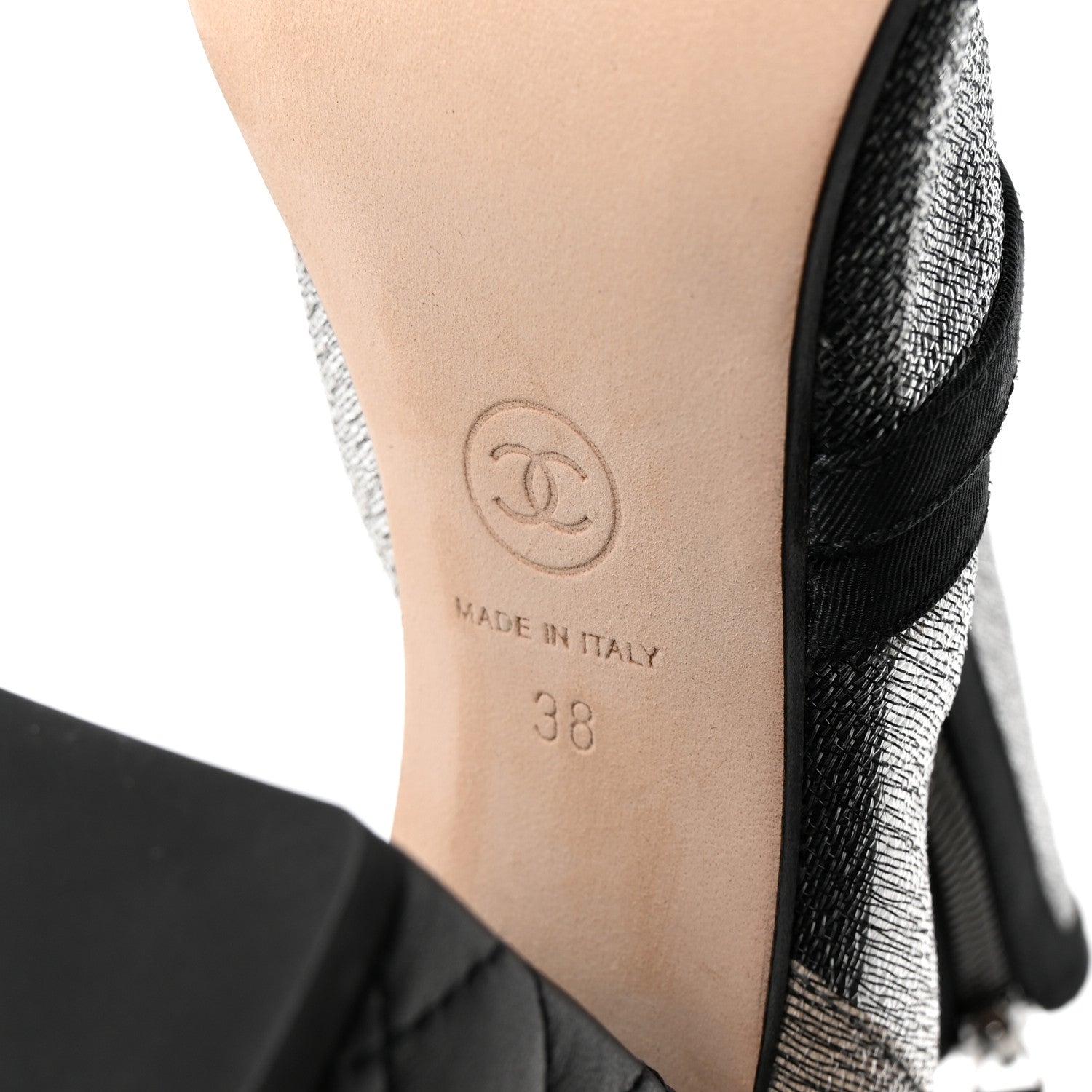 Chanel Mesh Grosgrain Cap Toe Short Boots 38 Grey Black 7 of 10