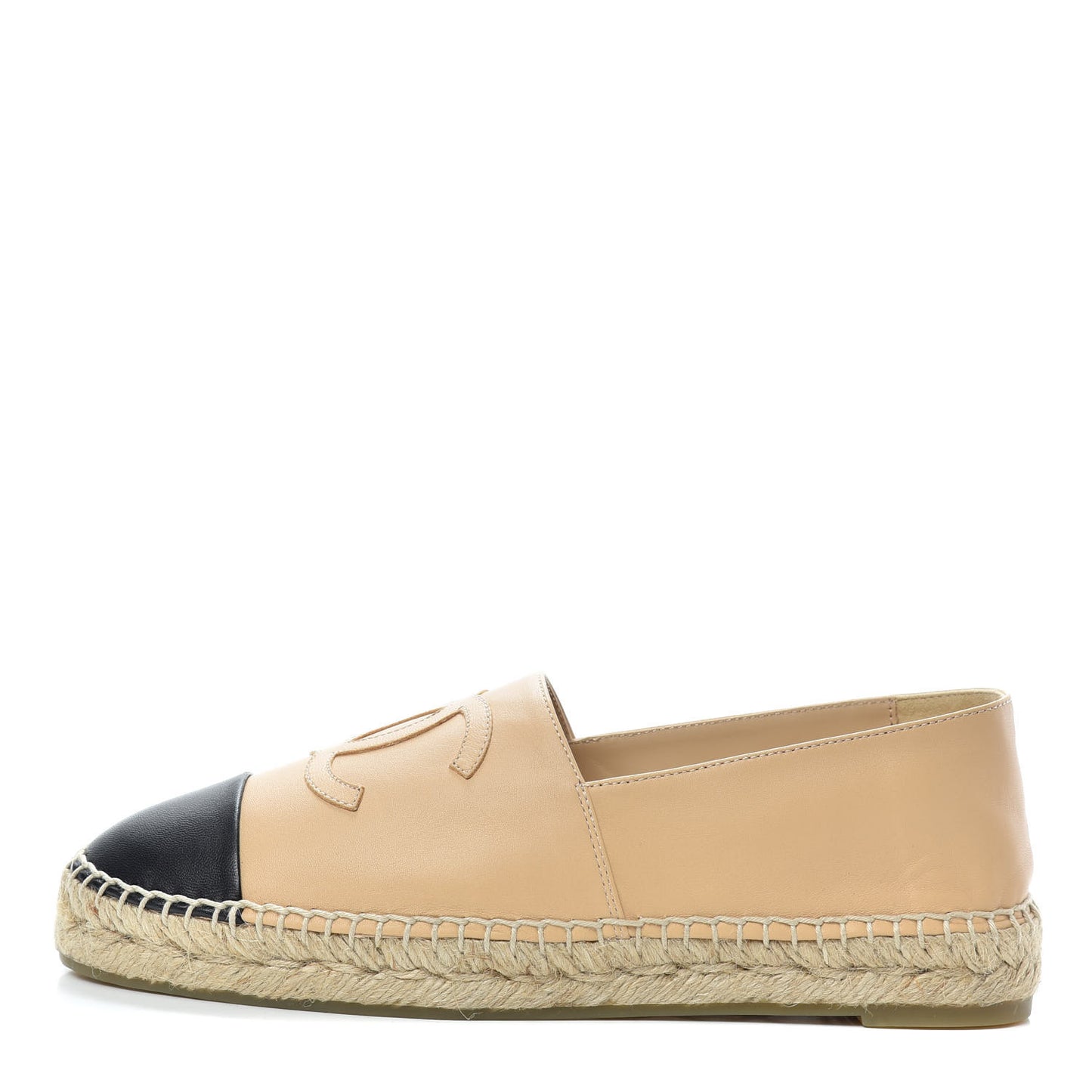 Lambskin CC Espadrilles 39 Beige Black