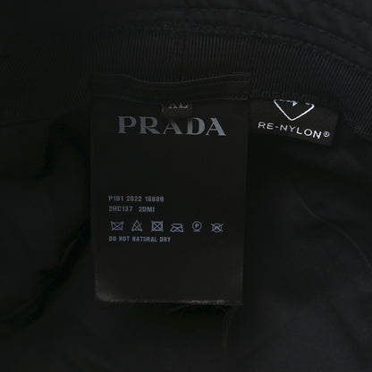 Prada Re-Nylon Metal Triangle Logo Womens Bucket Hat XL Black 8 of 9