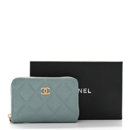 Chanel Iridescent Caviar Quilted Zip Coin Purse Light Blue 8 of 8