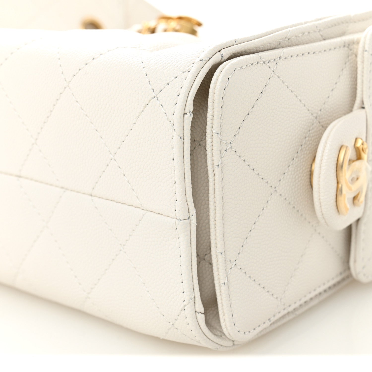 Chanel Caviar Quilted Mini Chanel 25 Handbag White 10 of 11