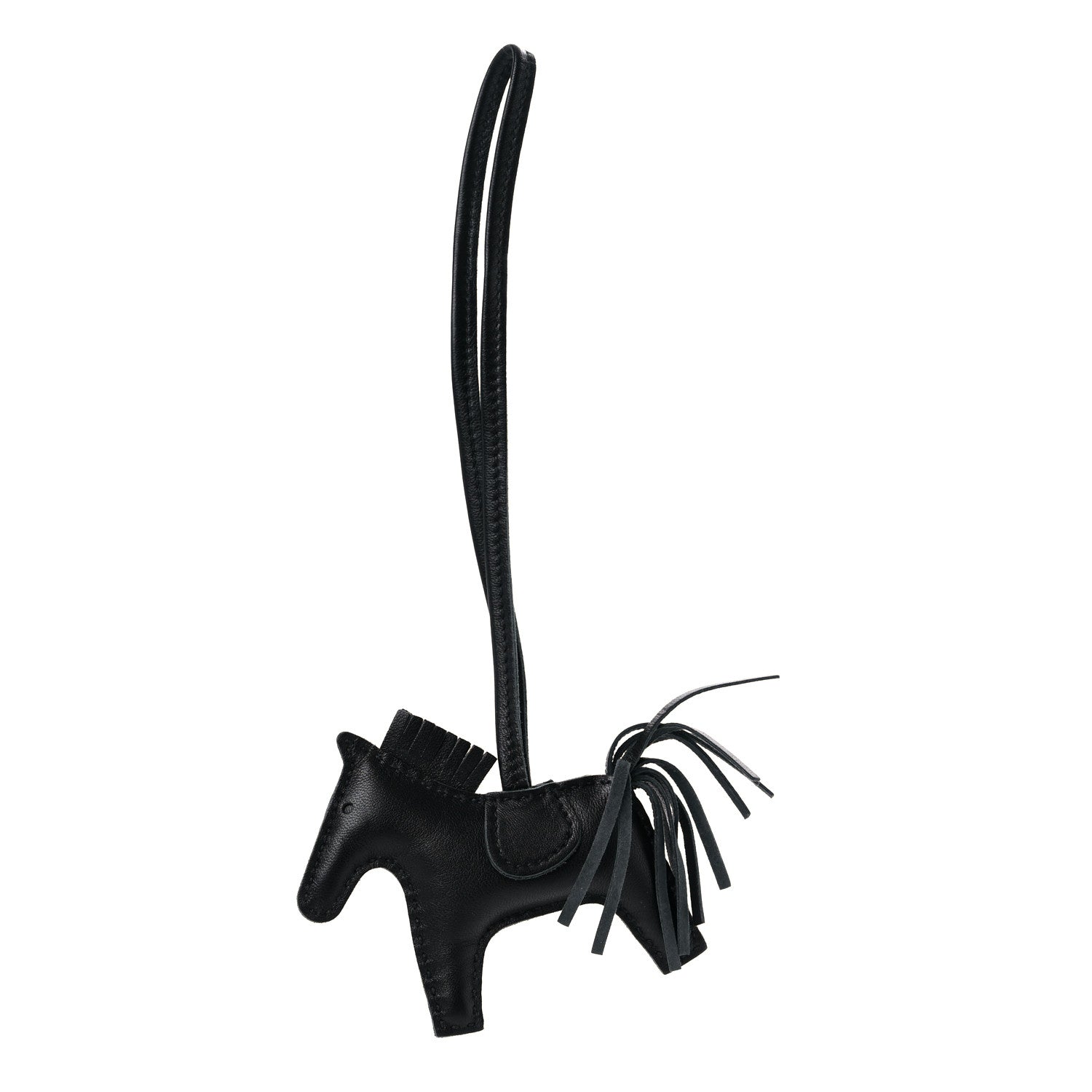 Hermes Milo Lambskin Grigri Rodeo Horse Bag Charm PM So Black 1 of 4