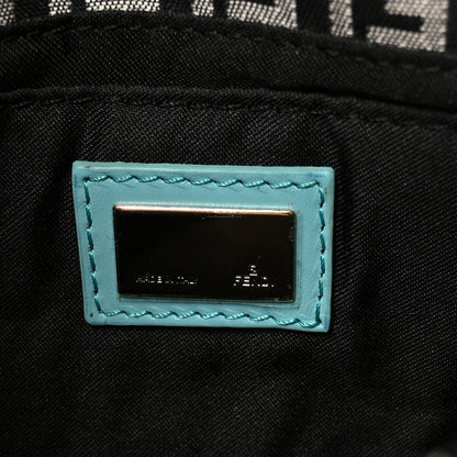 Fendi Zucchino Mini Baguette Navy Turquoise 6 of 9