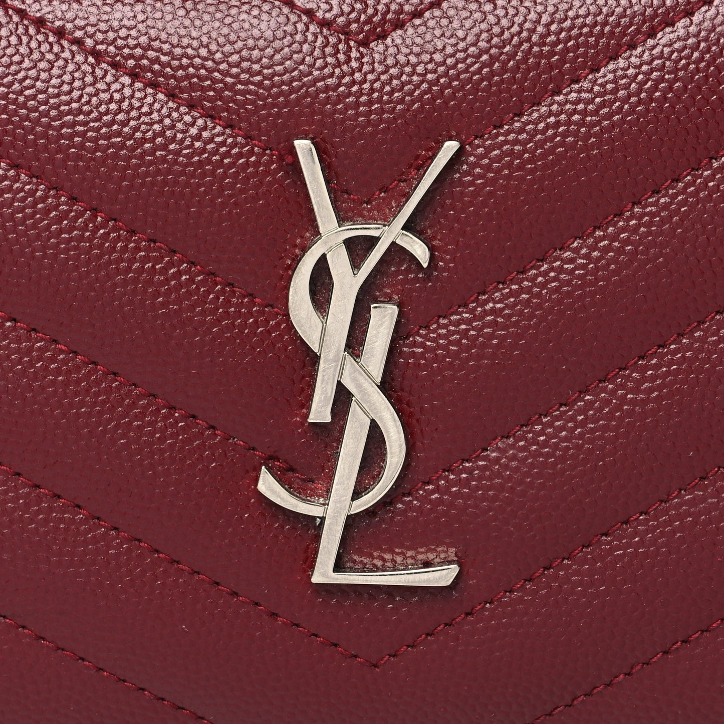 Grain De Poudre Matelasse Chevron Monogram Zip Around Wallet Palissandre