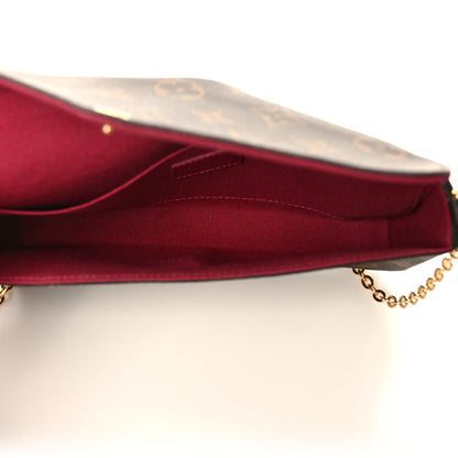 Louis Vuitton Monogram Pochette Felicie Chain Wallet Fuchsia 5 of 8