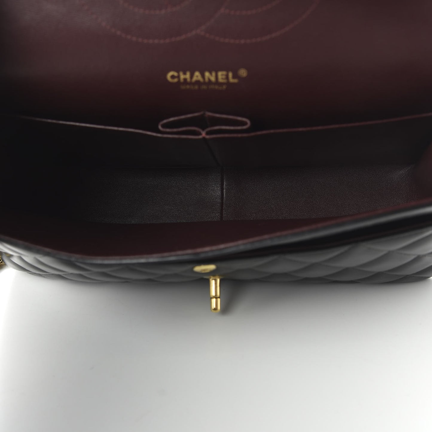 Lambskin Quilted Jumbo Double Flap Black