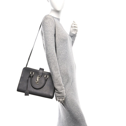 Saint Laurent Calfskin Small Monogram Cabas Fog 2 of 10