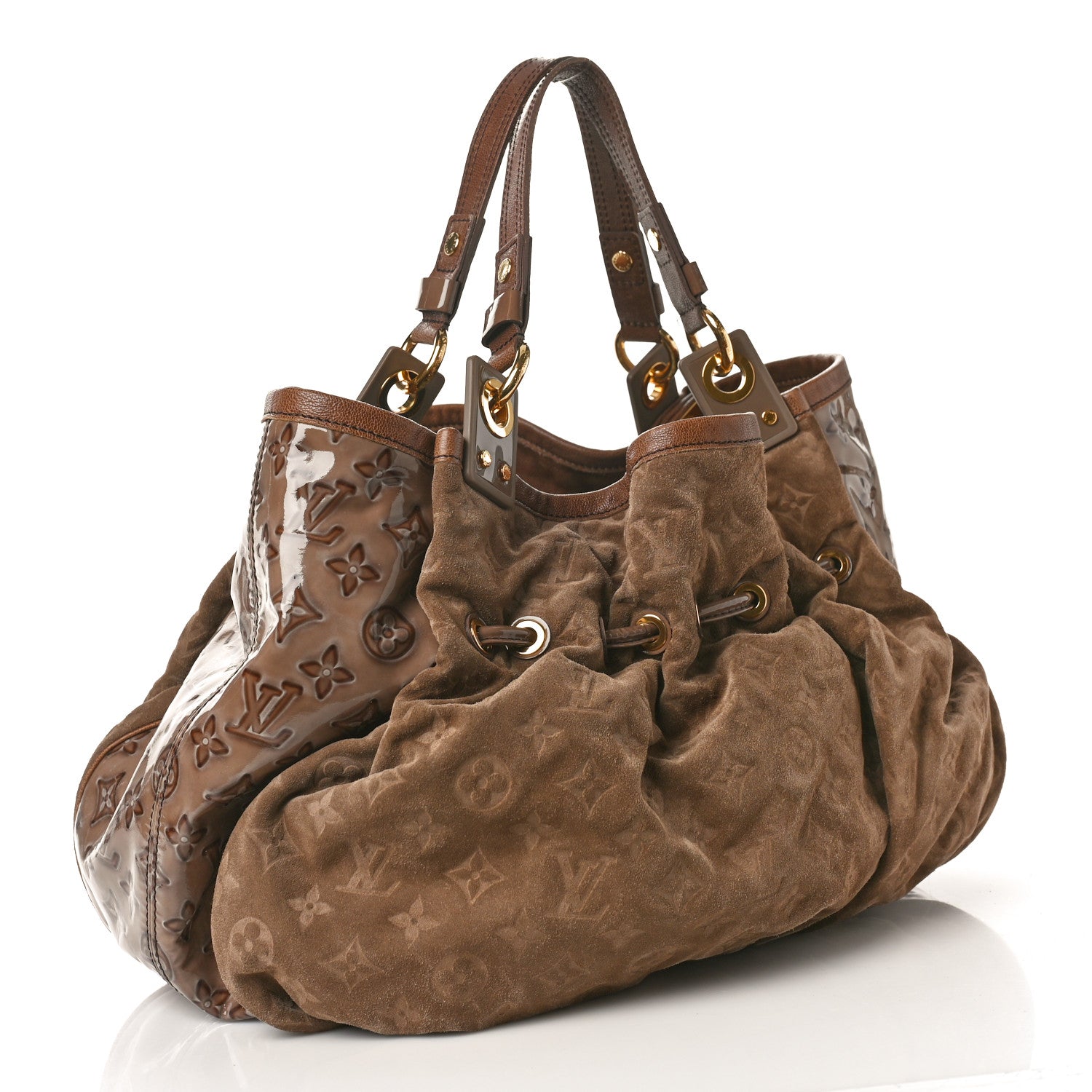 Louis Vuitton LOUIS VUITTON Suede Patent Monogram Irene Brown 3 of 11