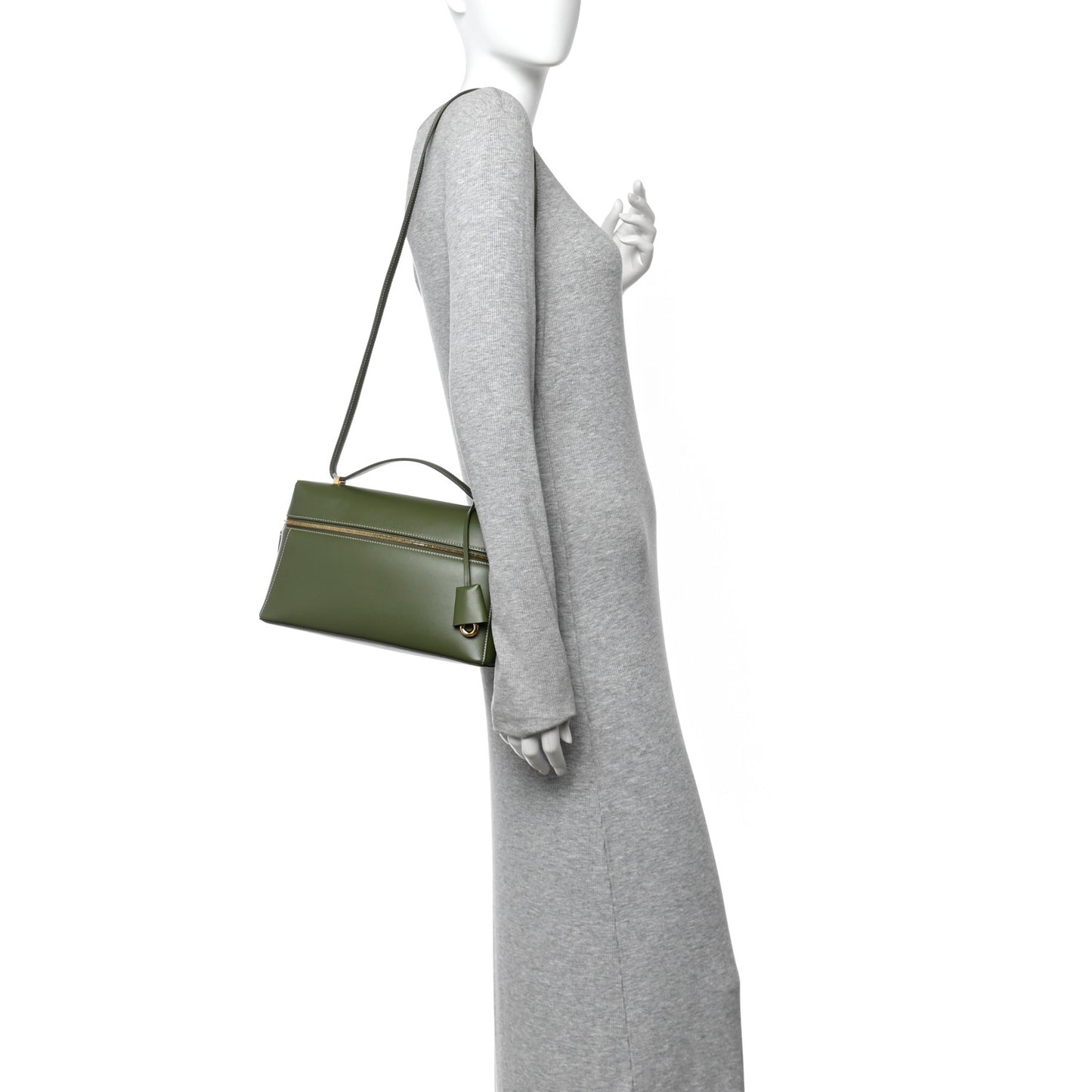 Saddle Calfskin Extra Bag L27 Dark Lichen
