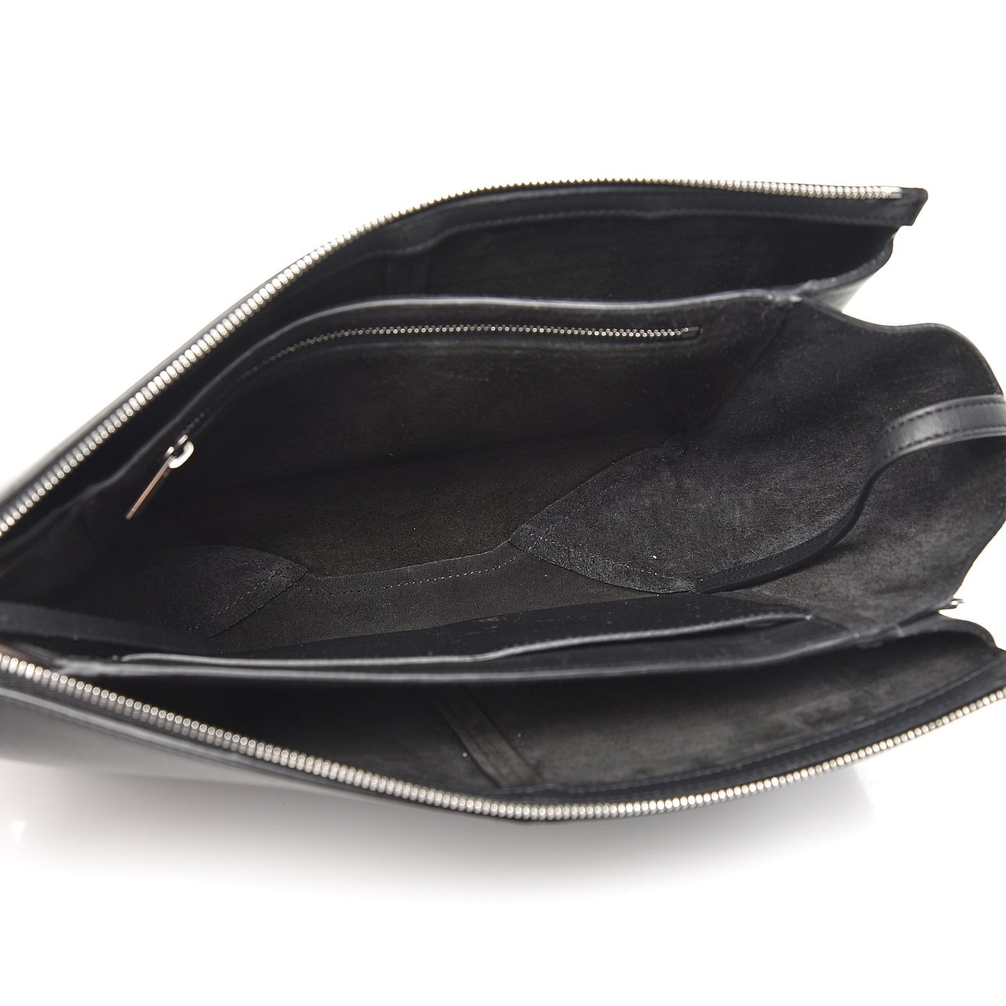 Natural Calfskin Tri-Fold Clutch on Chain Black