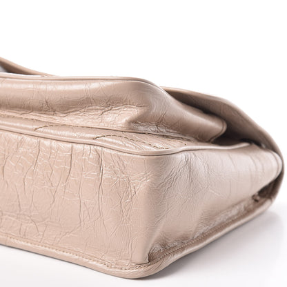 Saint Laurent Crinkled Calfskin Matelasse Monogram Medium Niki Chain Satchel Light Natural 9 of 10