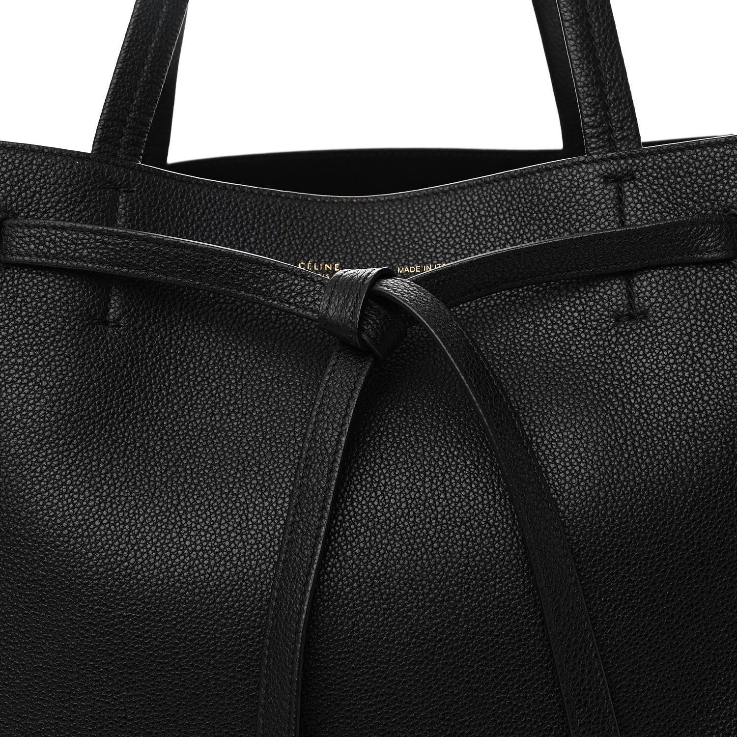 Celine Soft Grained Calfskin Medium Belt Cabas Phantom Black 10 of 12