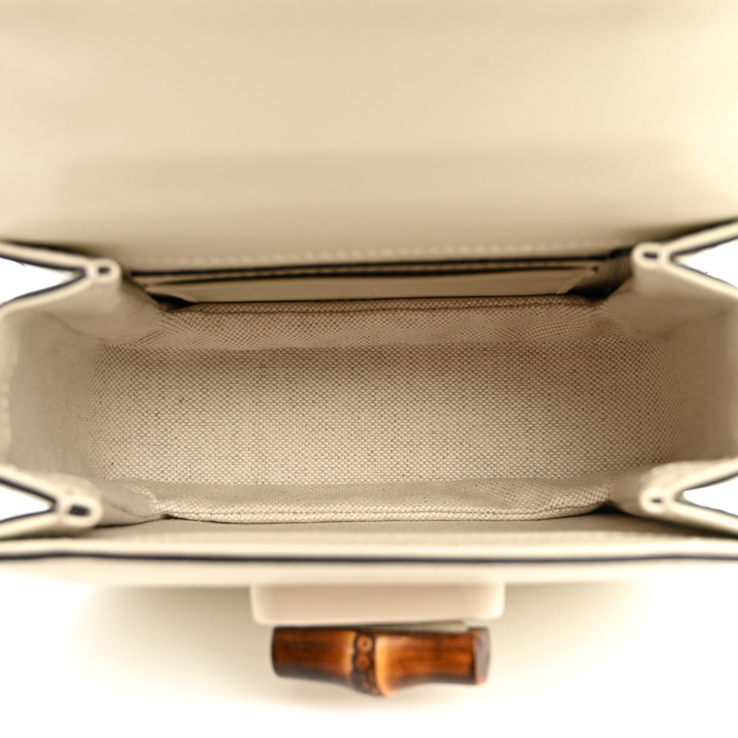 Gucci Boarded Dyana Lux Calfskin Web Mini Bamboo 1947 Top Handle Bag Mystic White 5 of 10