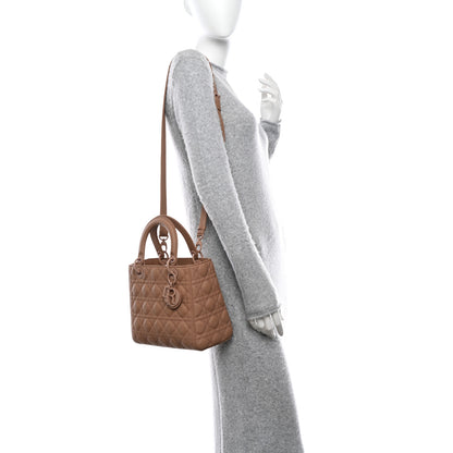 Christian Dior Ultra Matte Calfskin Cannage Medium Lady Dior Beige 2 of 9