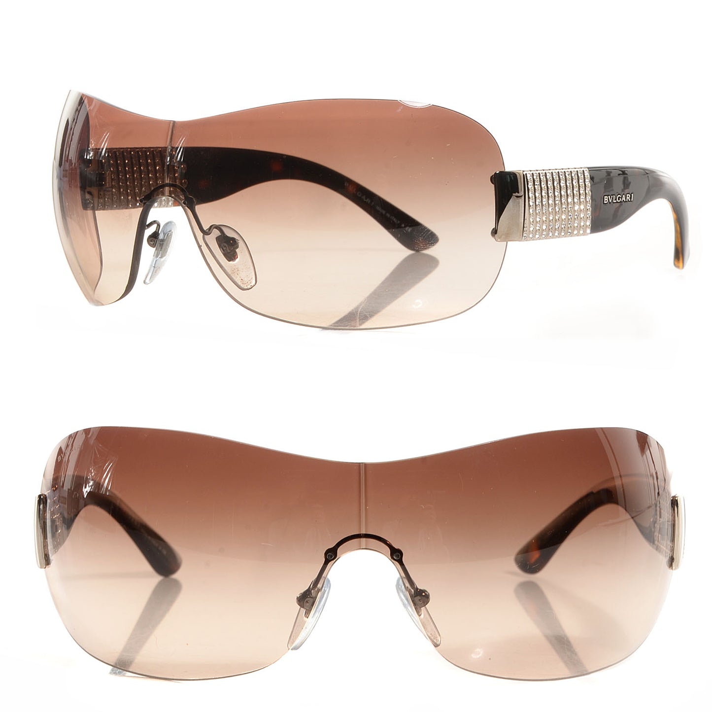 BVLGARI Crystal Sunglasses 6030-B Brown