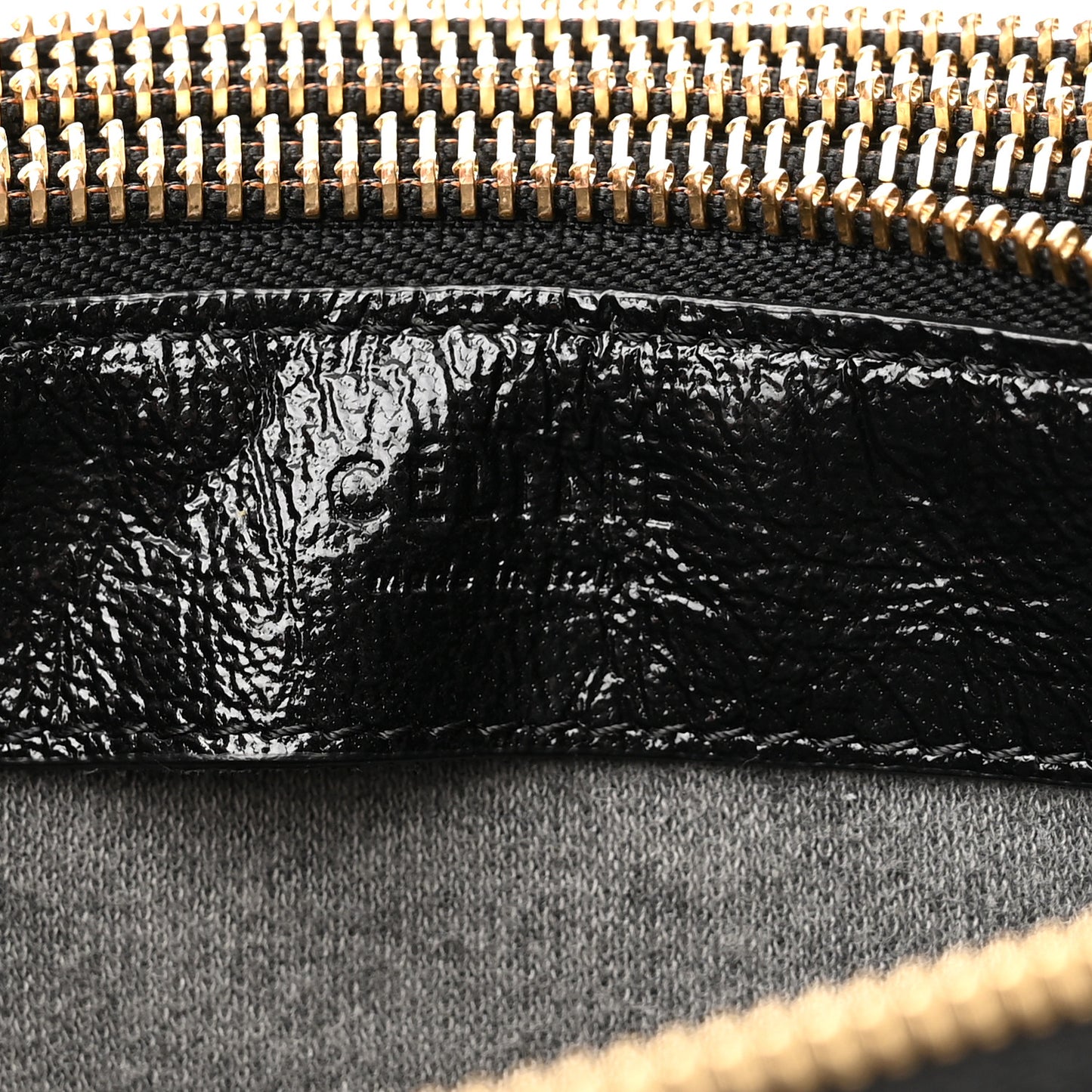 Shiny Goatskin Large Trio Crossbody Bag Black