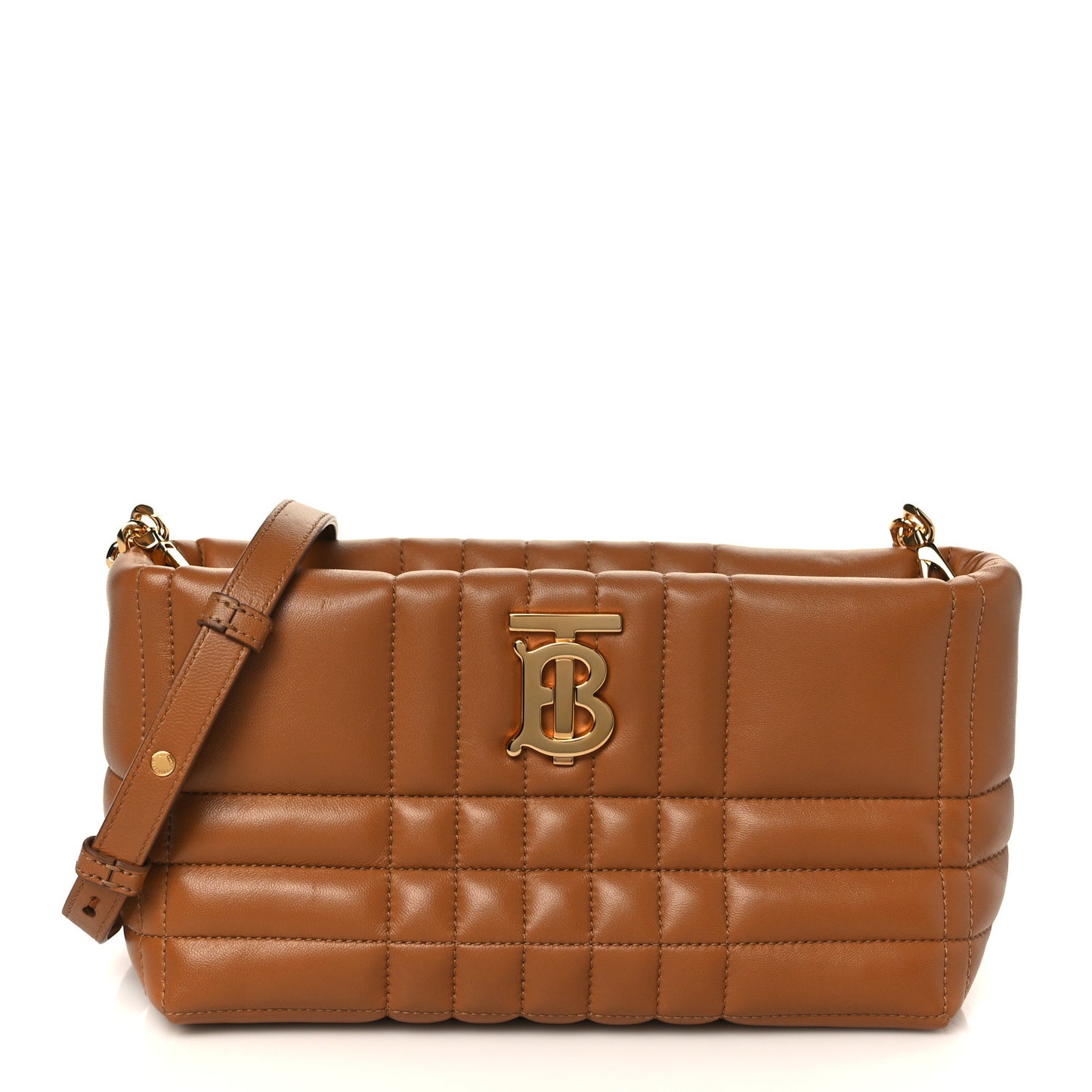 Lambskin Quilted Small Soft Lola Bag Maple Brown