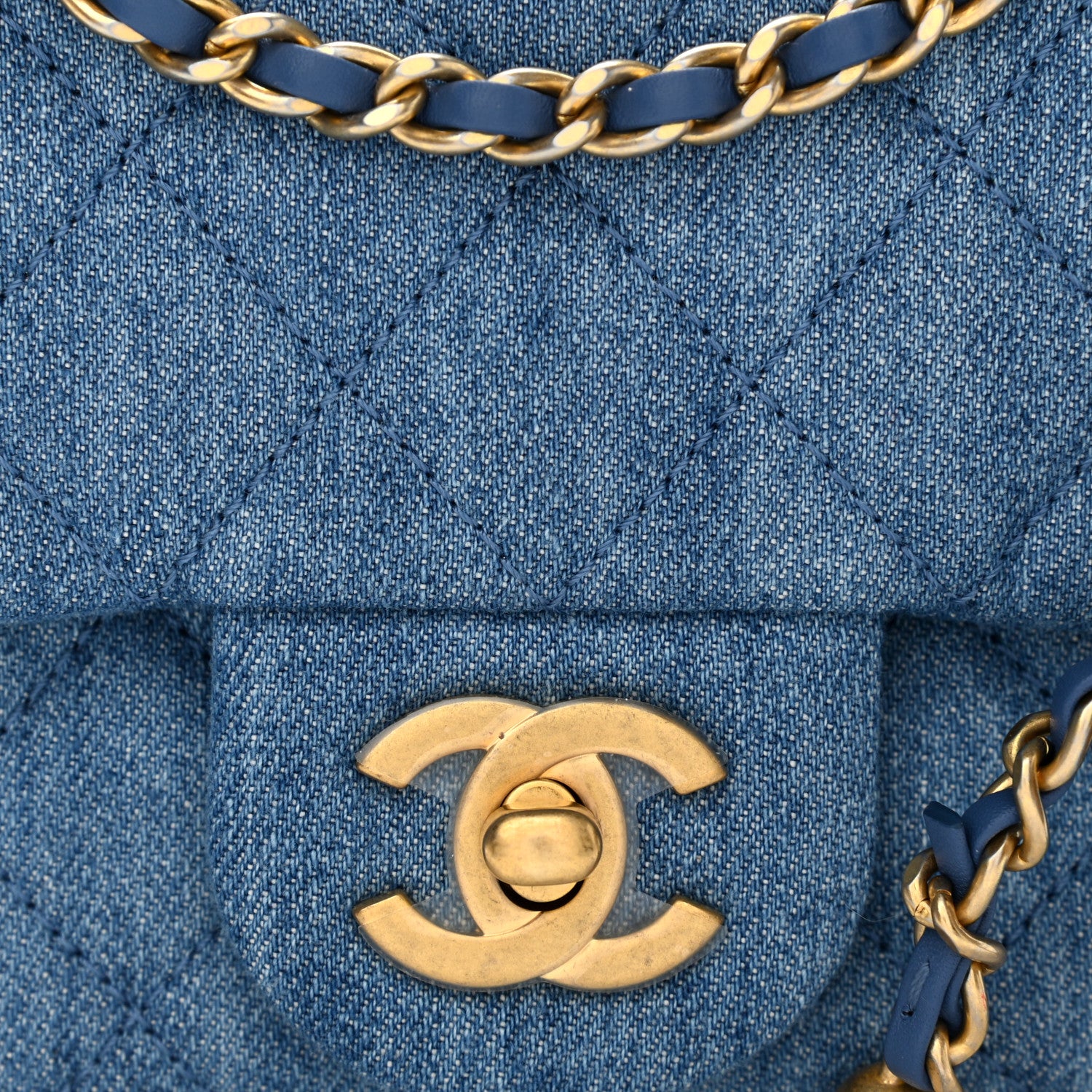 Chanel Denim Quilted Mini Pearl Crush Flap Blue 8 of 11