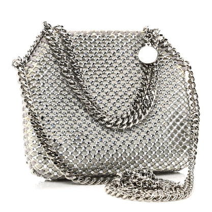 Stella McCartney Crystal Mesh Tiny Falabella Crossbody Bag Oyster 3 of 9