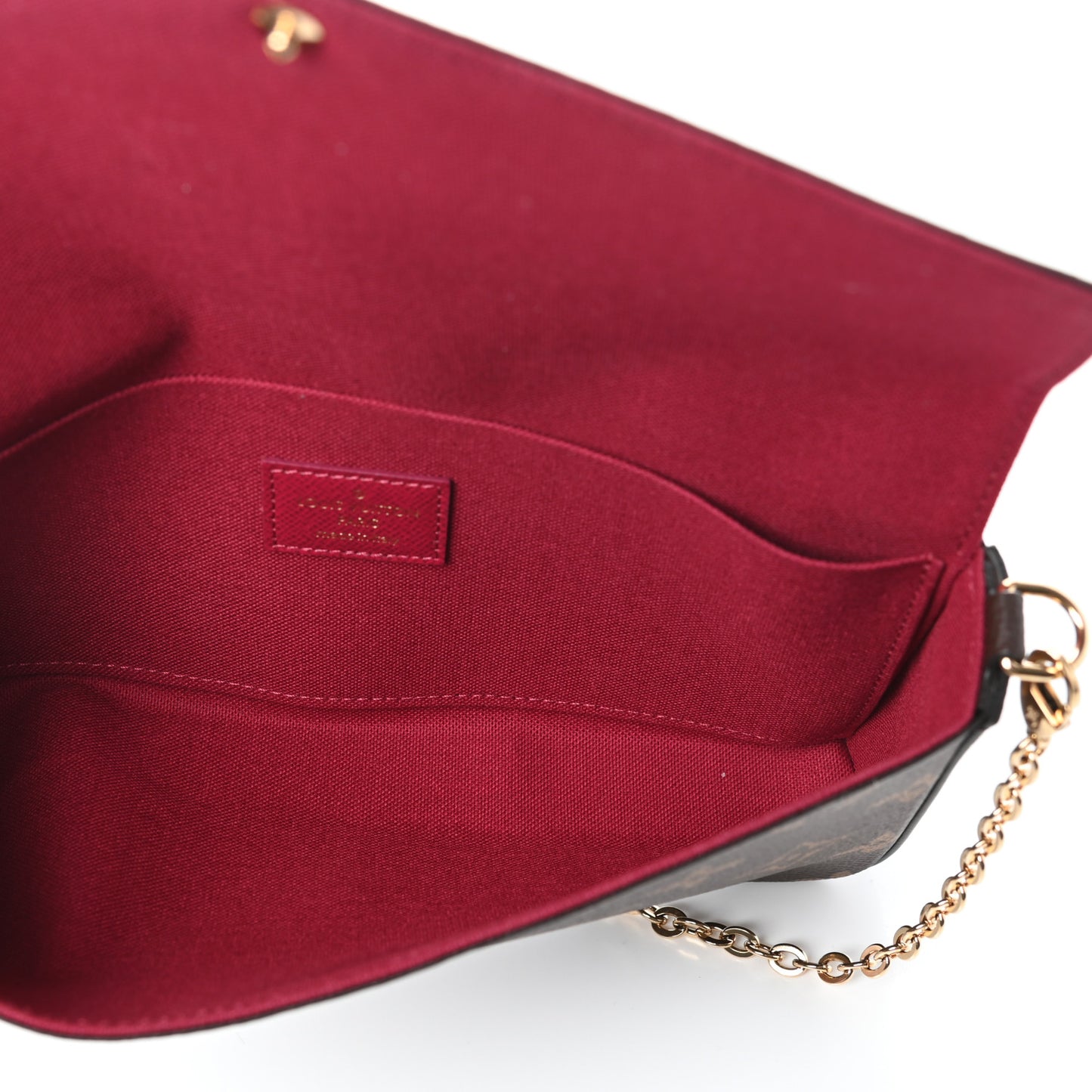 Monogram Pochette Felicie Chain Wallet Fuchsia
