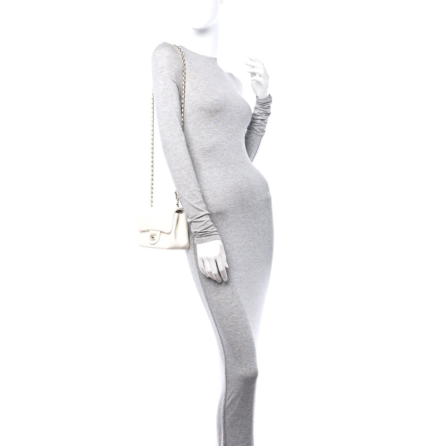 Lambskin Quilted Enamel Mini Pearl Crush Flap White