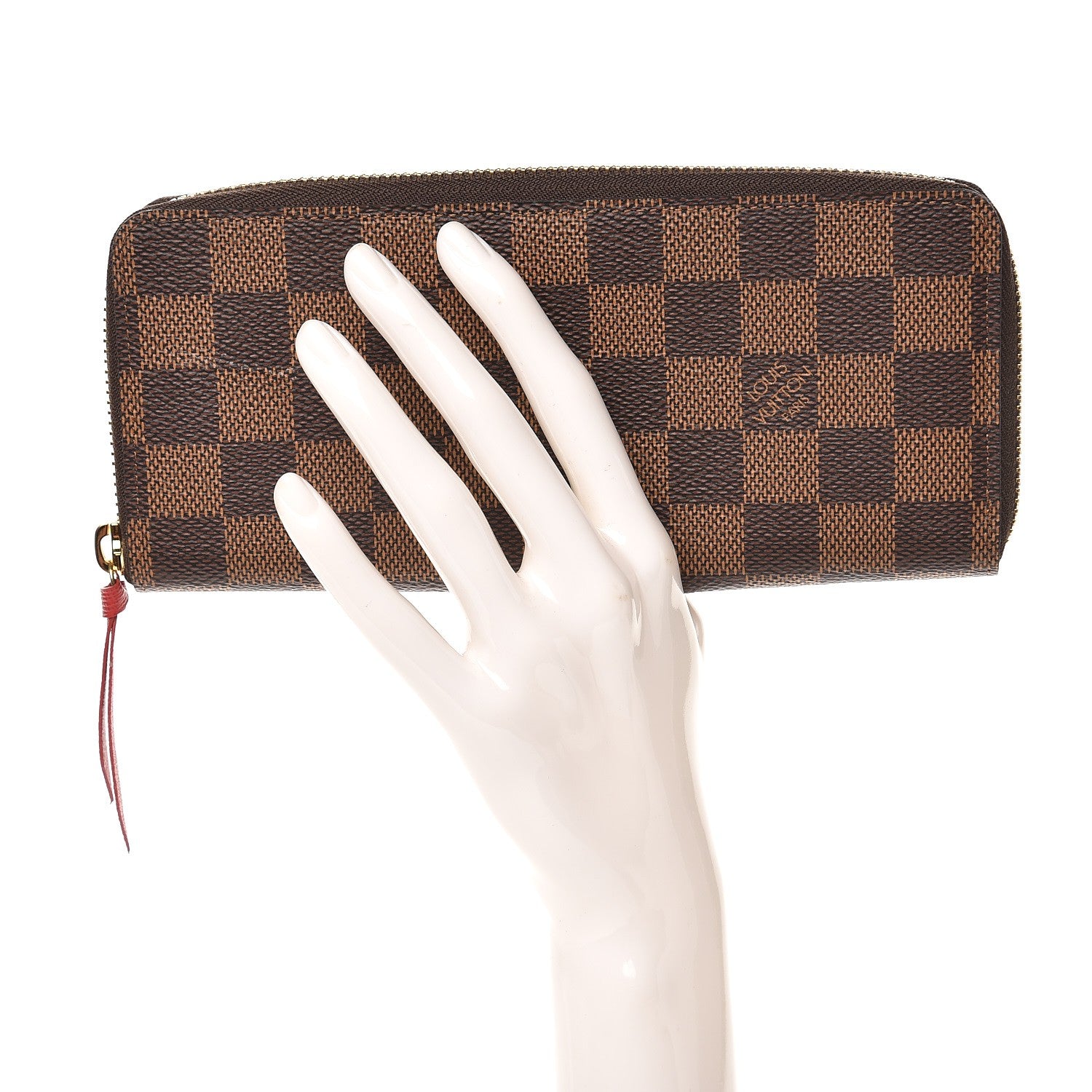 Louis Vuitton Damier Ebene Clemence Wallet Cherry 2 of 8