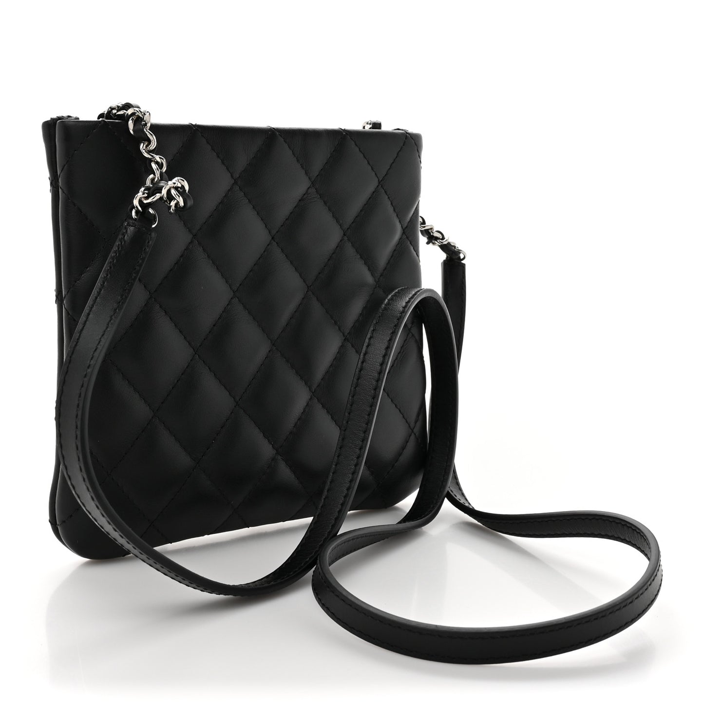 Lambskin Quilted Crossbody Bag Black
