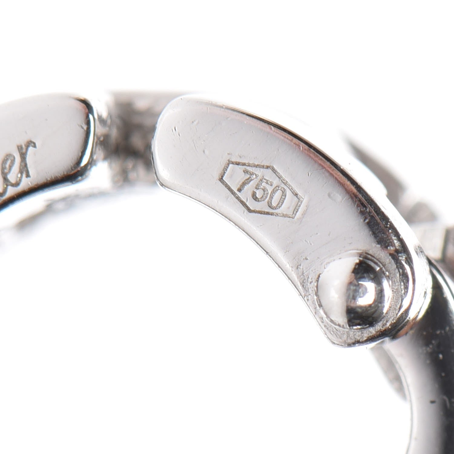 Cartier 18K White Gold Panthere Maillon Earrings 5 of 6