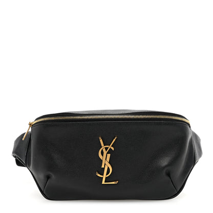 Saint Laurent Grain De Poudre Monogram Belt Bag Black 1 of 9