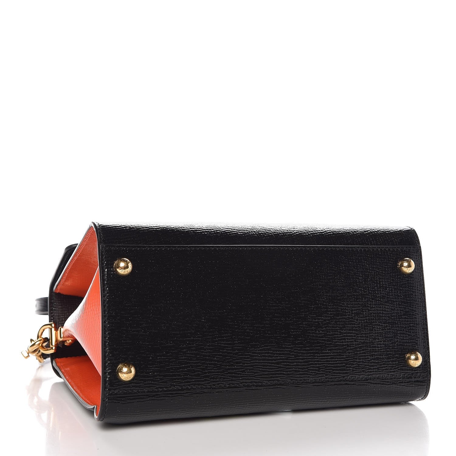 Dolce & Gabbana Vitello Flower Printed Welcome Satchel Black 5 of 9