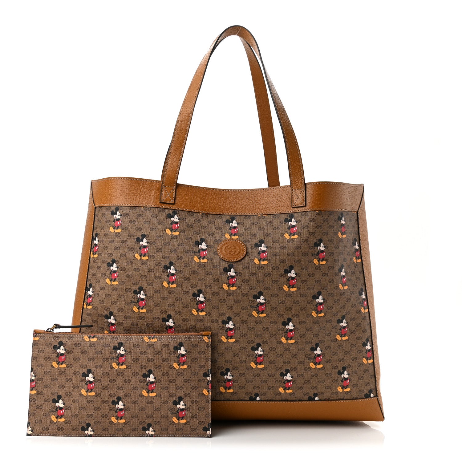 Gucci X DISNEY Mini Vintage GG Supreme Monogram Mickey Mouse Large Shopping Tote Beige Vintage Sun Oil 1 of 11