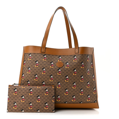 Gucci X DISNEY Mini Vintage GG Supreme Monogram Mickey Mouse Large Shopping Tote Beige Vintage Sun Oil 1 of 11