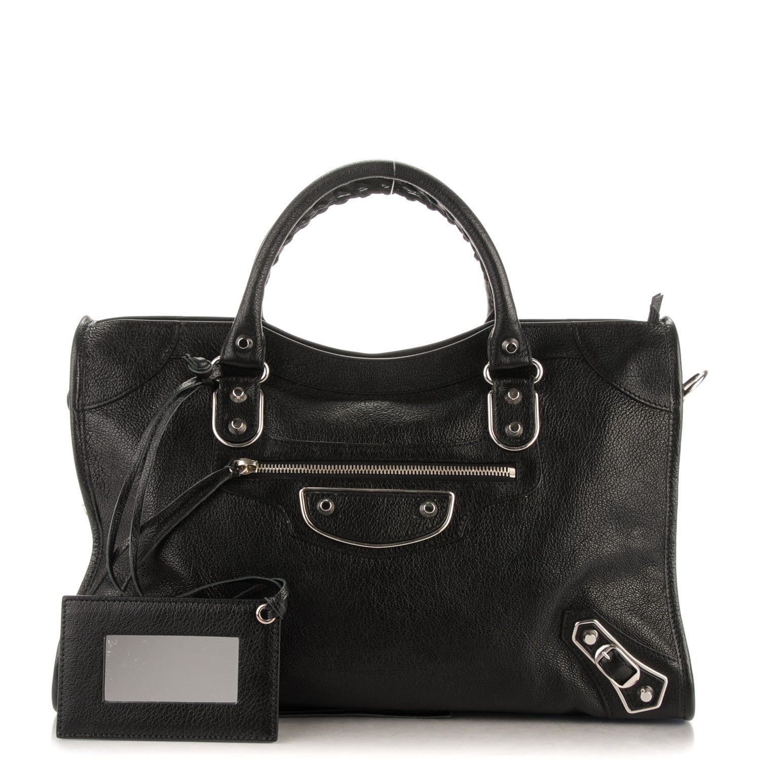 Balenciaga Chevre Silver Metallic Edge City Black 1 of 7