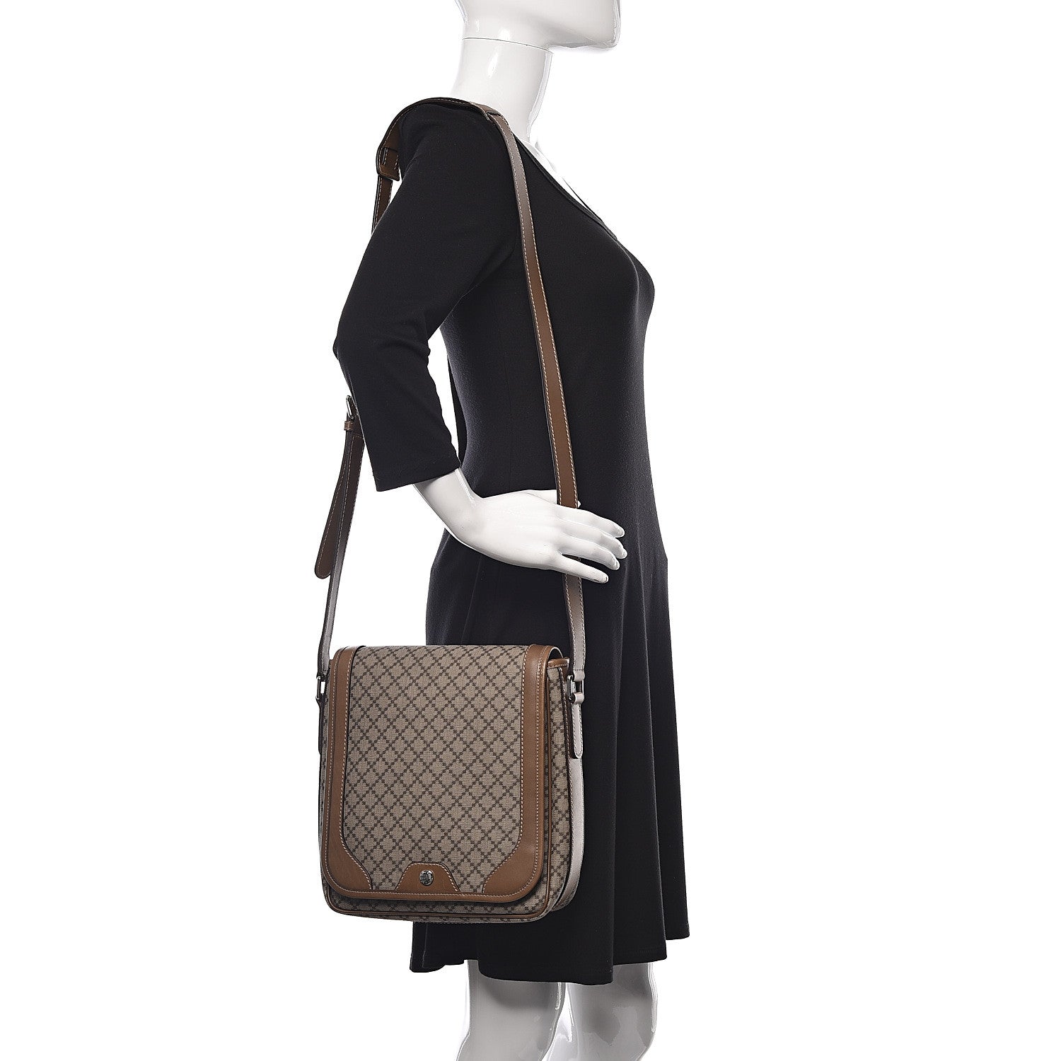 Gucci Diamante Flap Messenger Bag Beige Brown 2 of 10