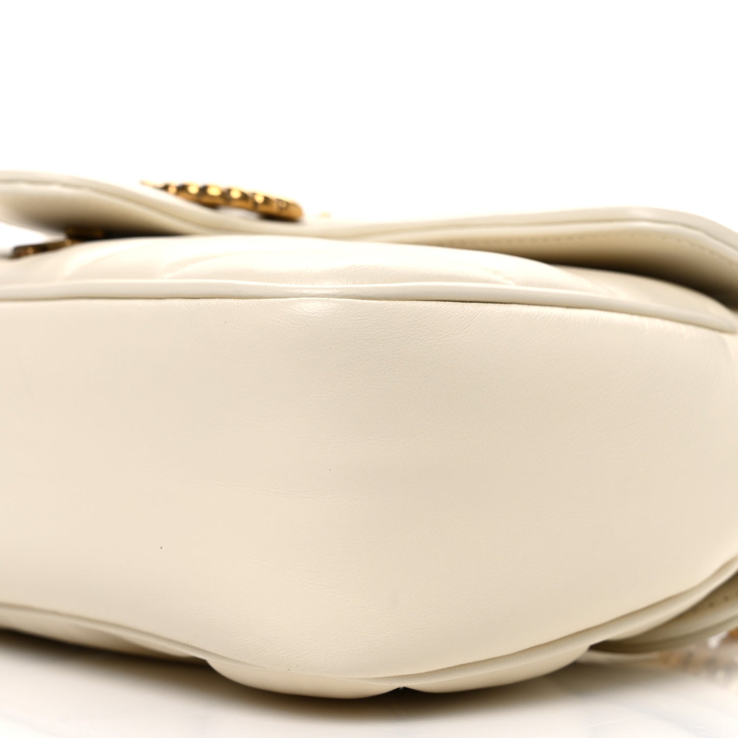 Nappa Matelasse Double G Studs Small Torchon GG Marmont Shoulder Bag Mystic White