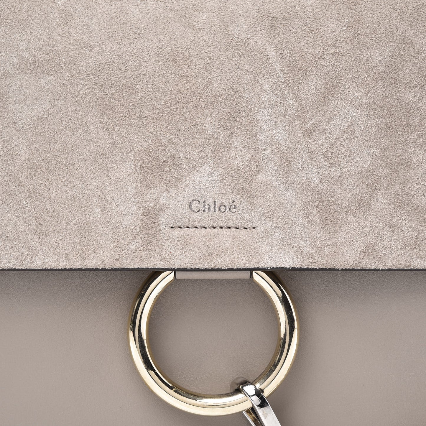 Calfskin Suede Medium Faye Shoulder Bag Motty Grey