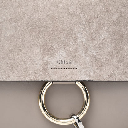 Chloe Calfskin Suede Medium Faye Shoulder Bag Motty Grey 8 of 8